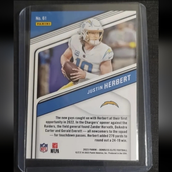 Panini Toys Justin Herbert 223 Nfl Panini Donruss Elite Razzle